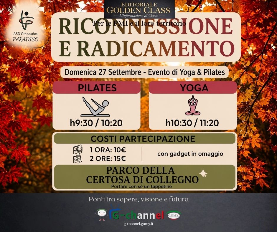 Pilates e Yoga nella natura: appuntamento il 27 settembre